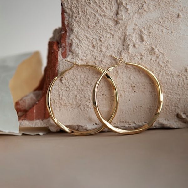 Gold-plated hoops — Small